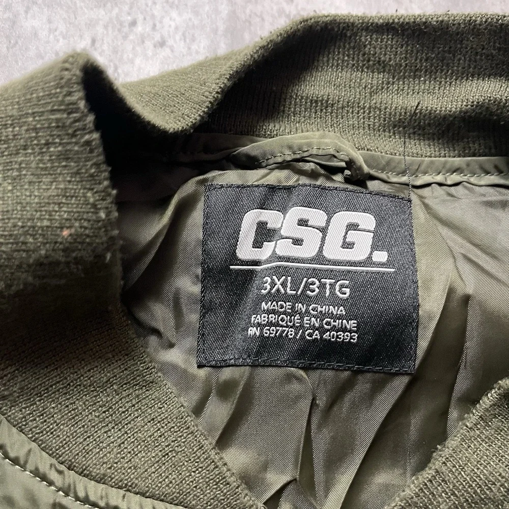 CSG Champs USA Green Flight Windbreaker Jacket Men's Size 3XL Patches - Picture 3 of 12